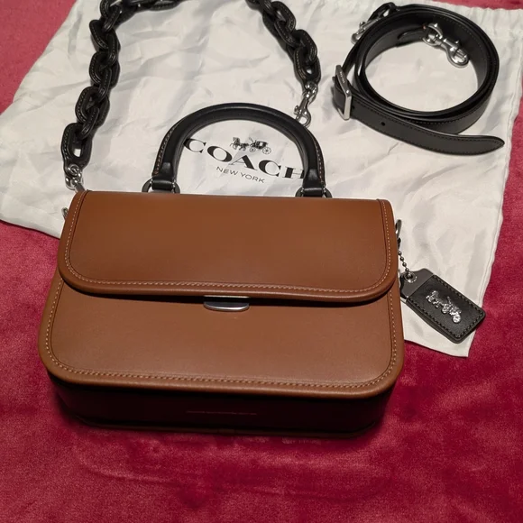 Coach Rogue Top Handle in Colorblock - Burnished Amber - Picture 8 of 10